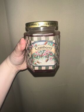 Home Interiors Jar Candle CRANBERRY old Stock Vintage Fragrance good condition
